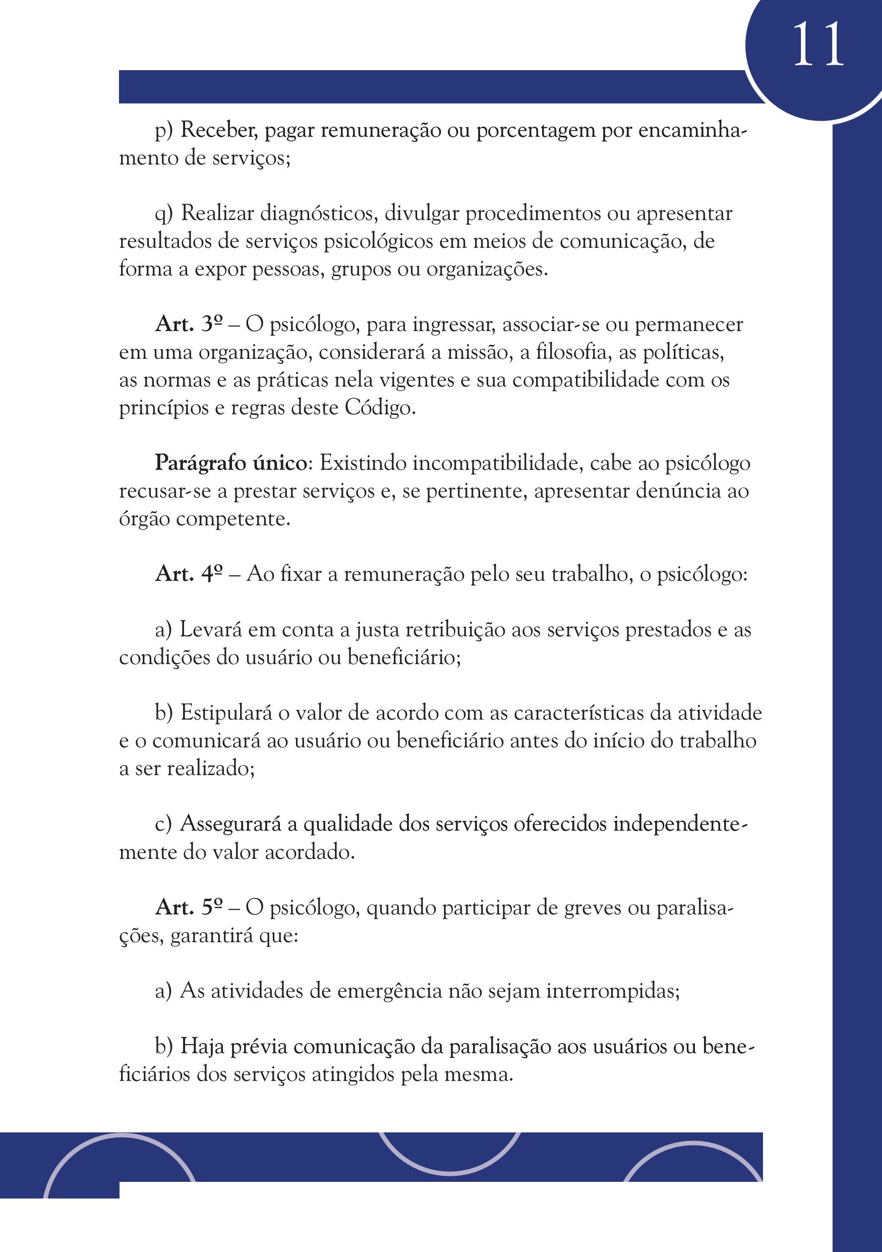Página 11 do Código de Ética