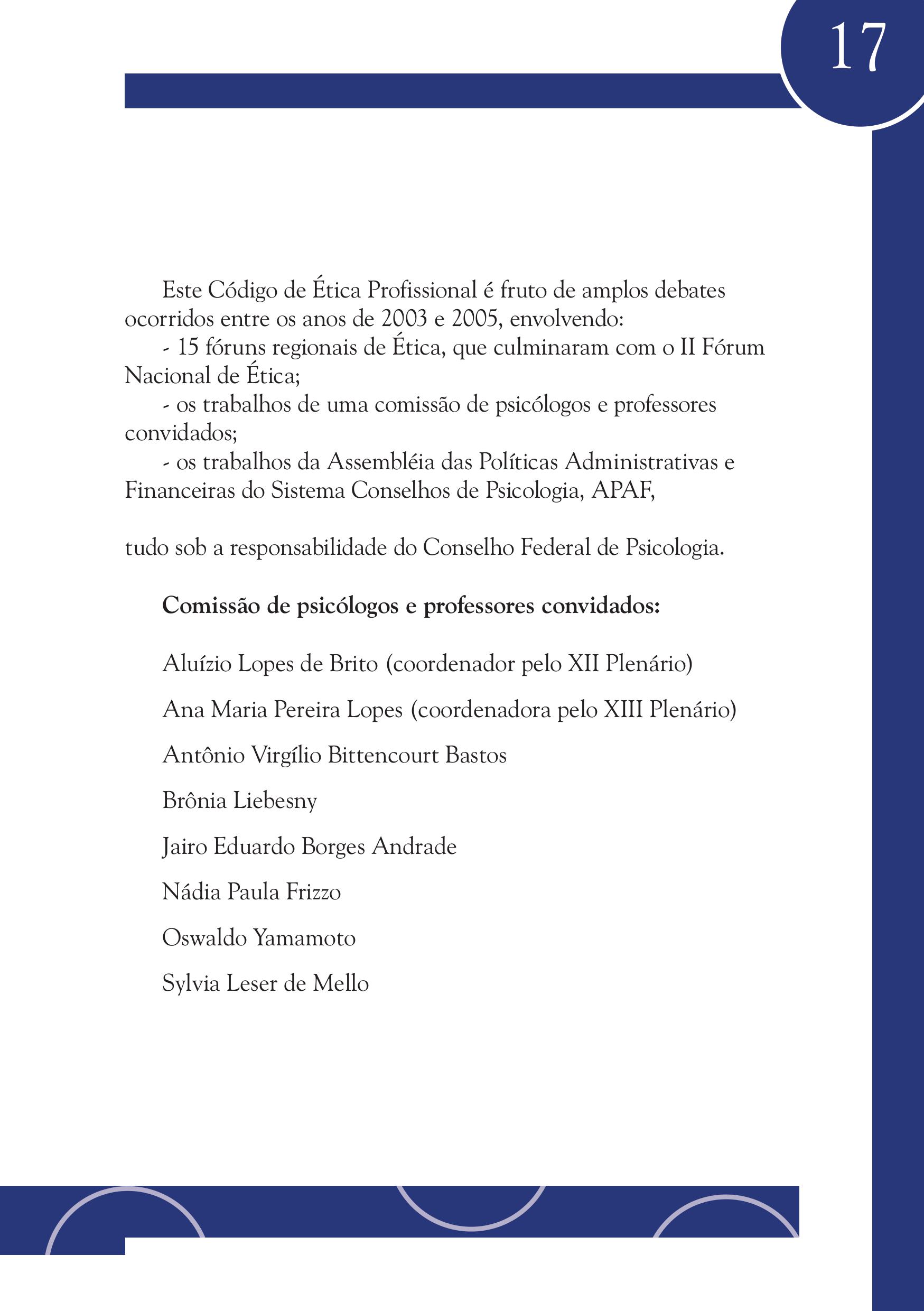 Página 17 do Código de Ética