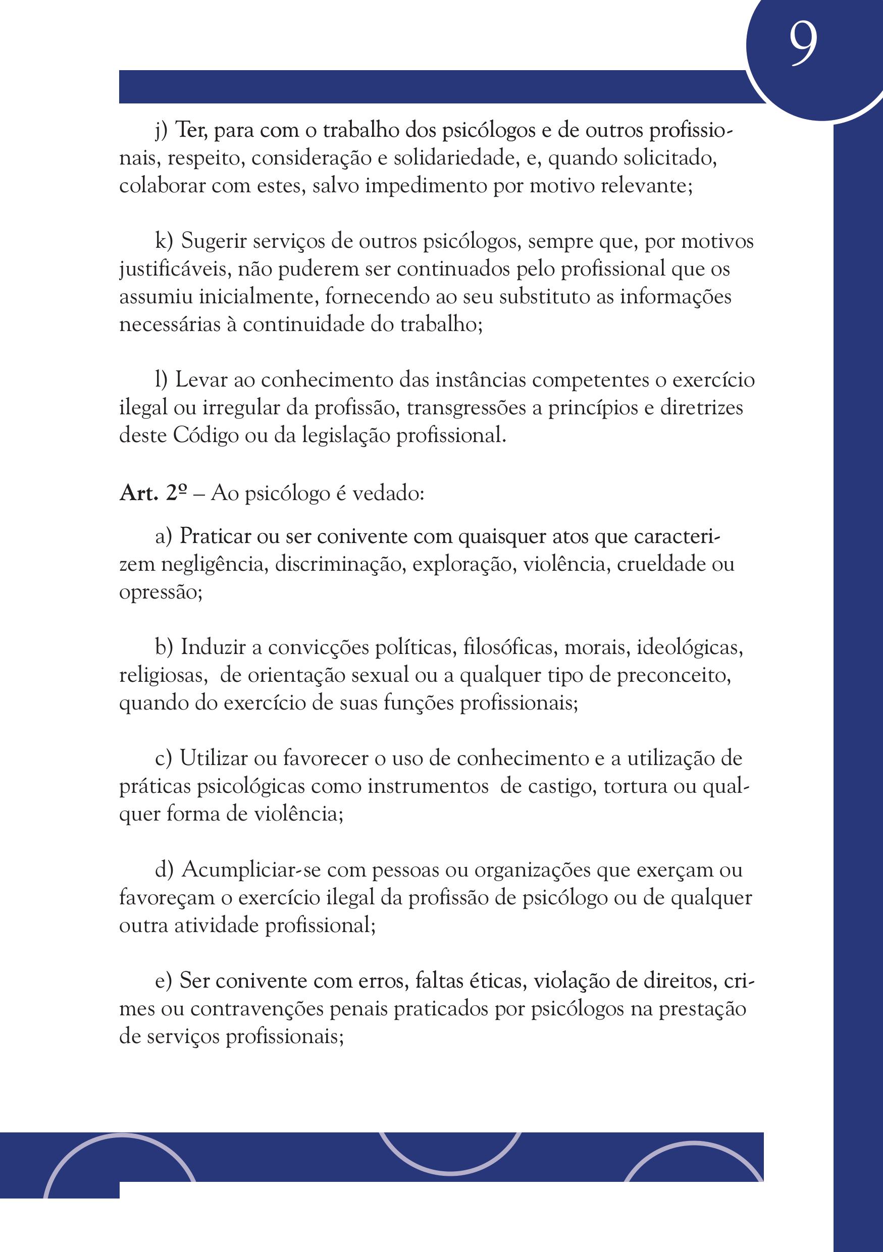 Página 9 do Código de Ética