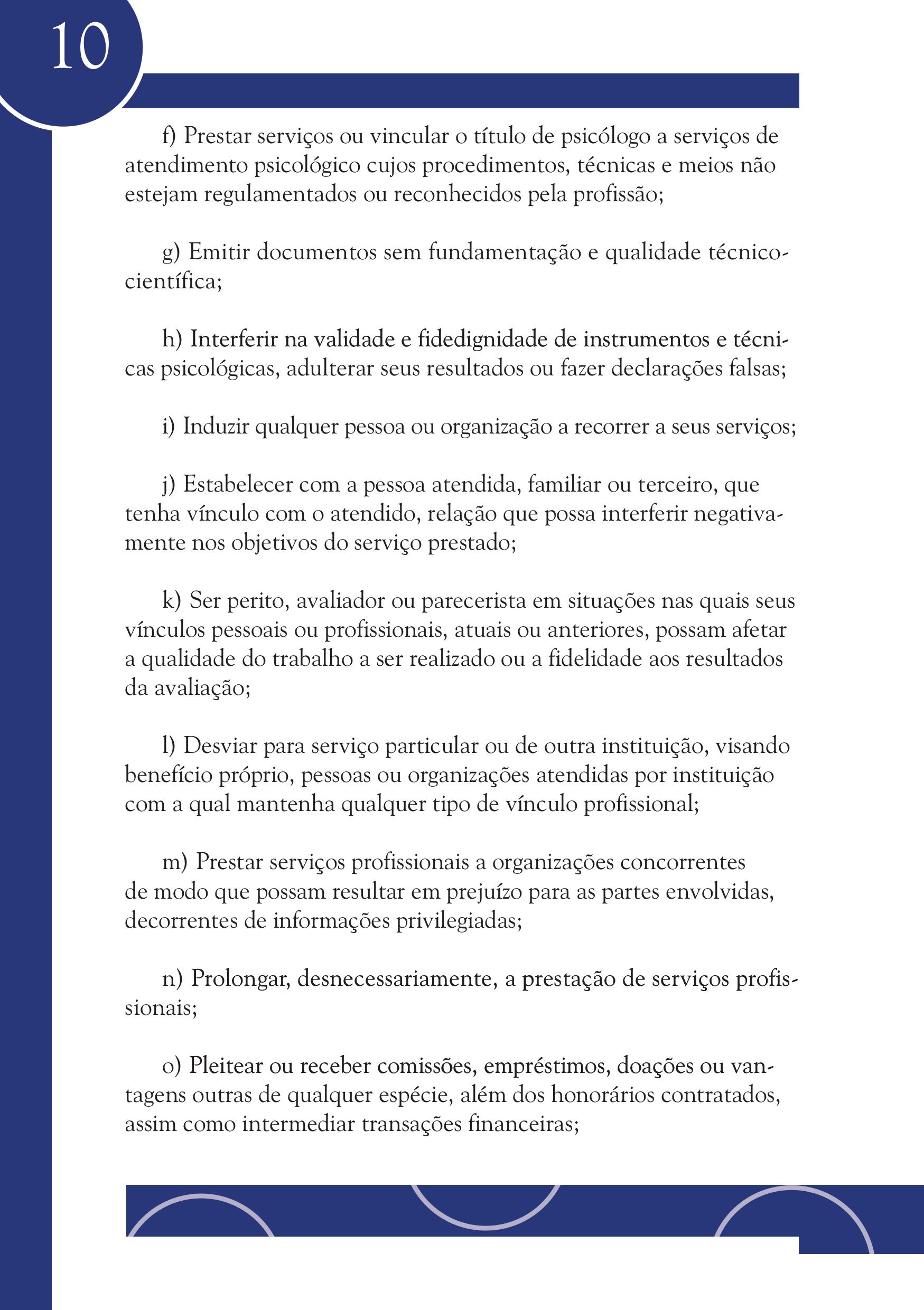 Página 10 do Código de Ética